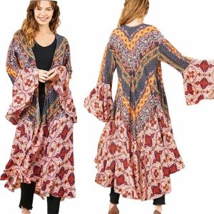 NWT Umgee Gypsy Boho Duster Kimono S M L XL 1X